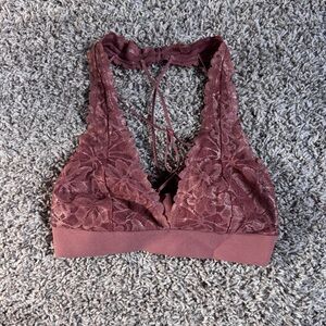 PINK Sparkly Lace Halter Bralette